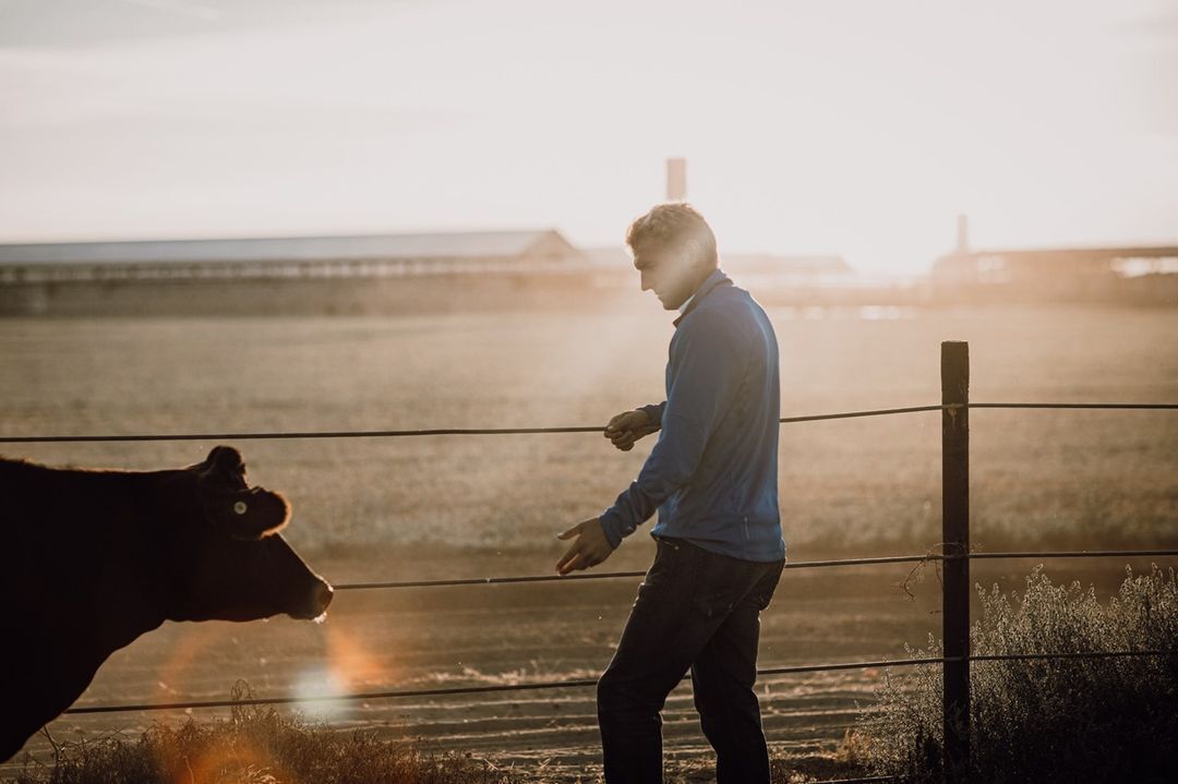 Producer in pasture