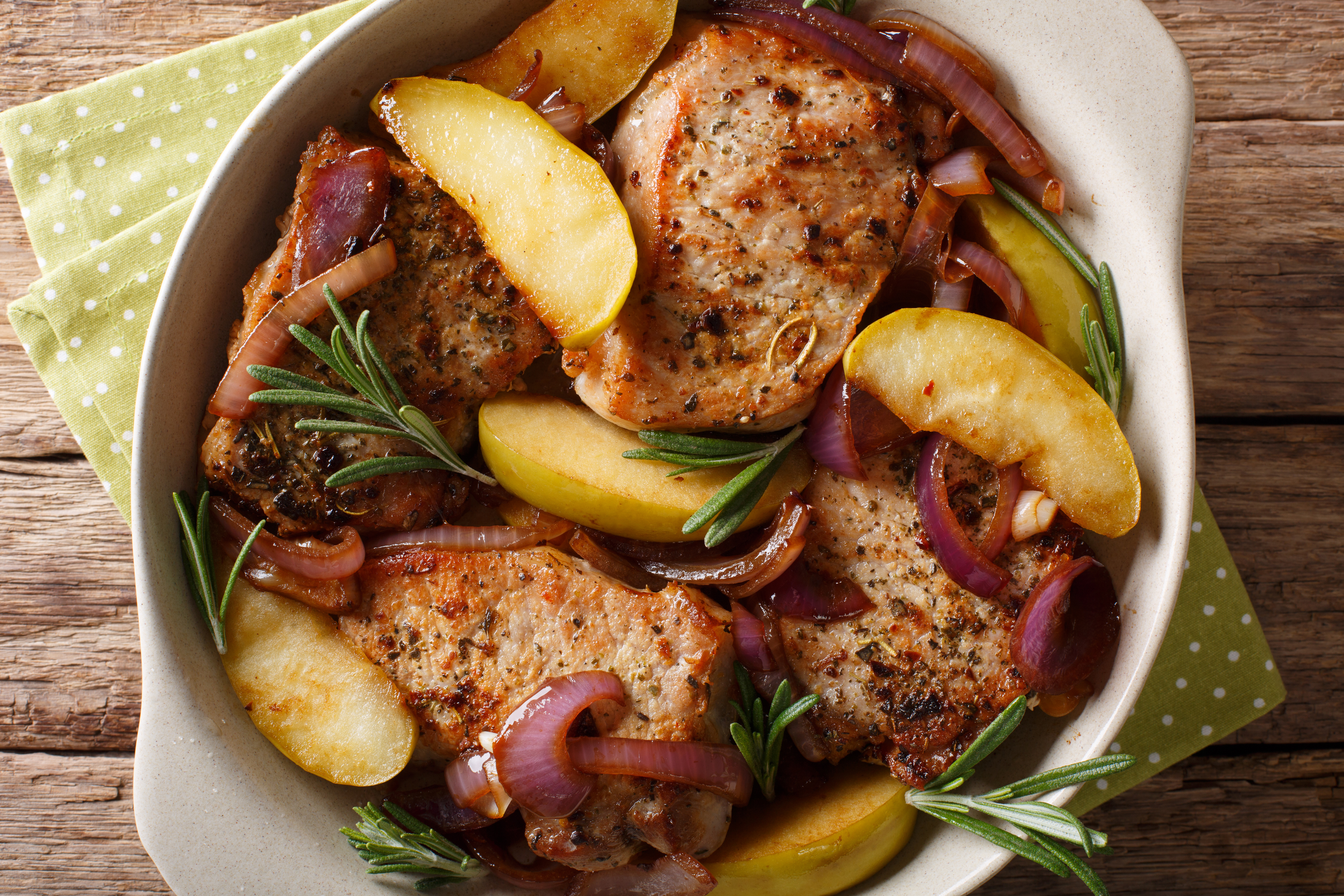 Pork Chops with Caramelized Apples and Onions