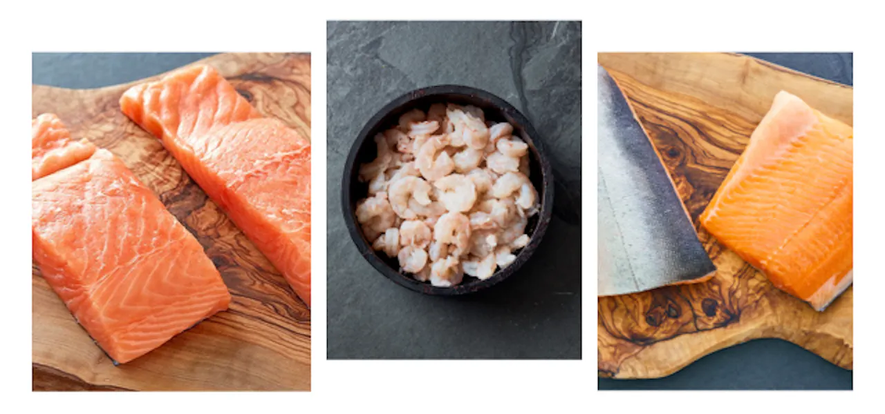 Norwegian Atlantic Salmon, Wild Caught Shrimp and Icelandic Arctic Char