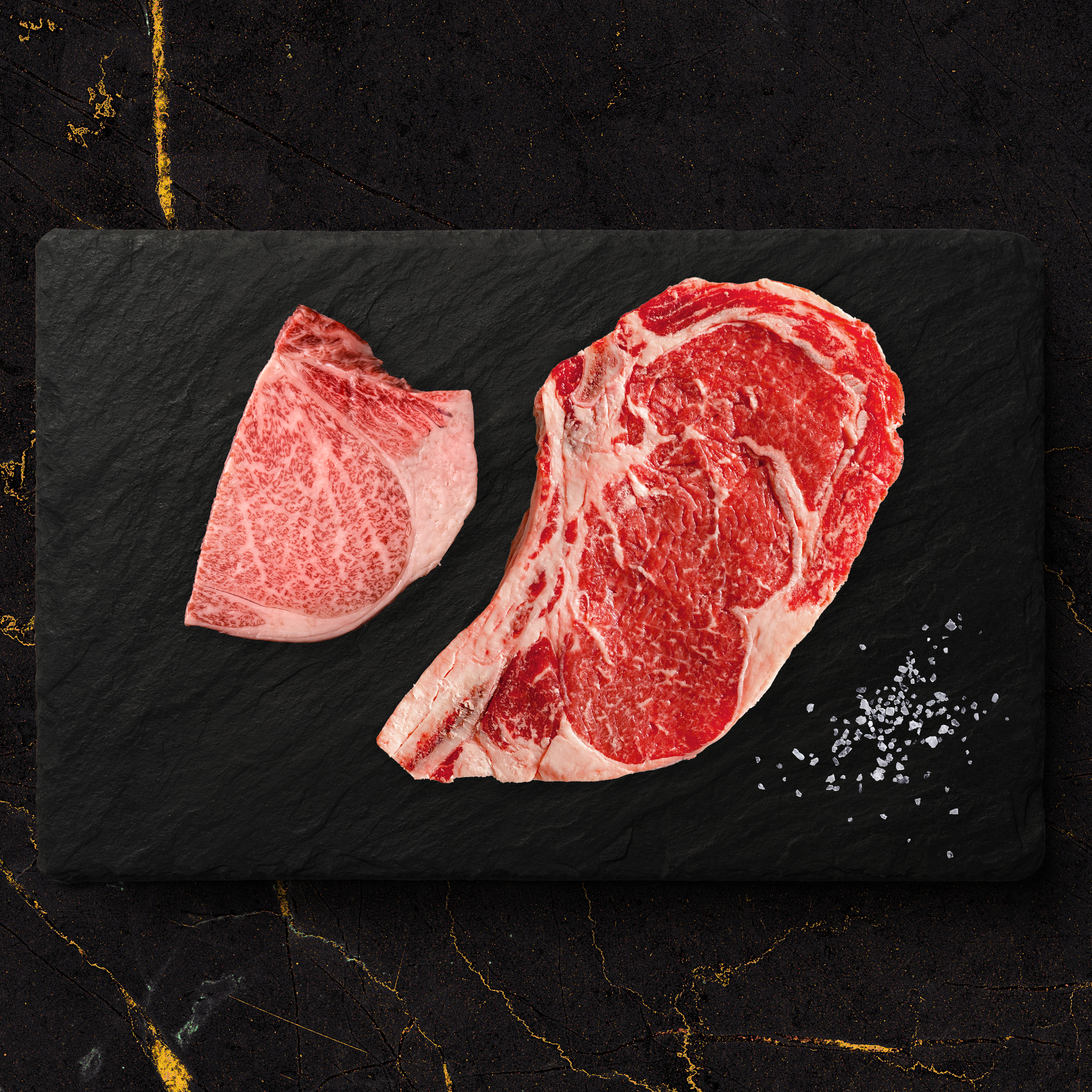 Image of A5 Petite Striploin & Rib Steak Flight