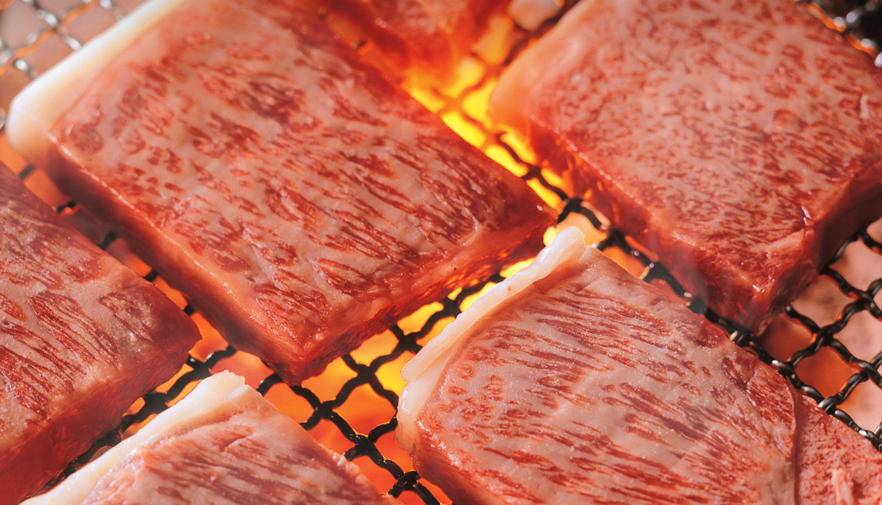 Iwate Wagyu grilling on binchoutan charcoal