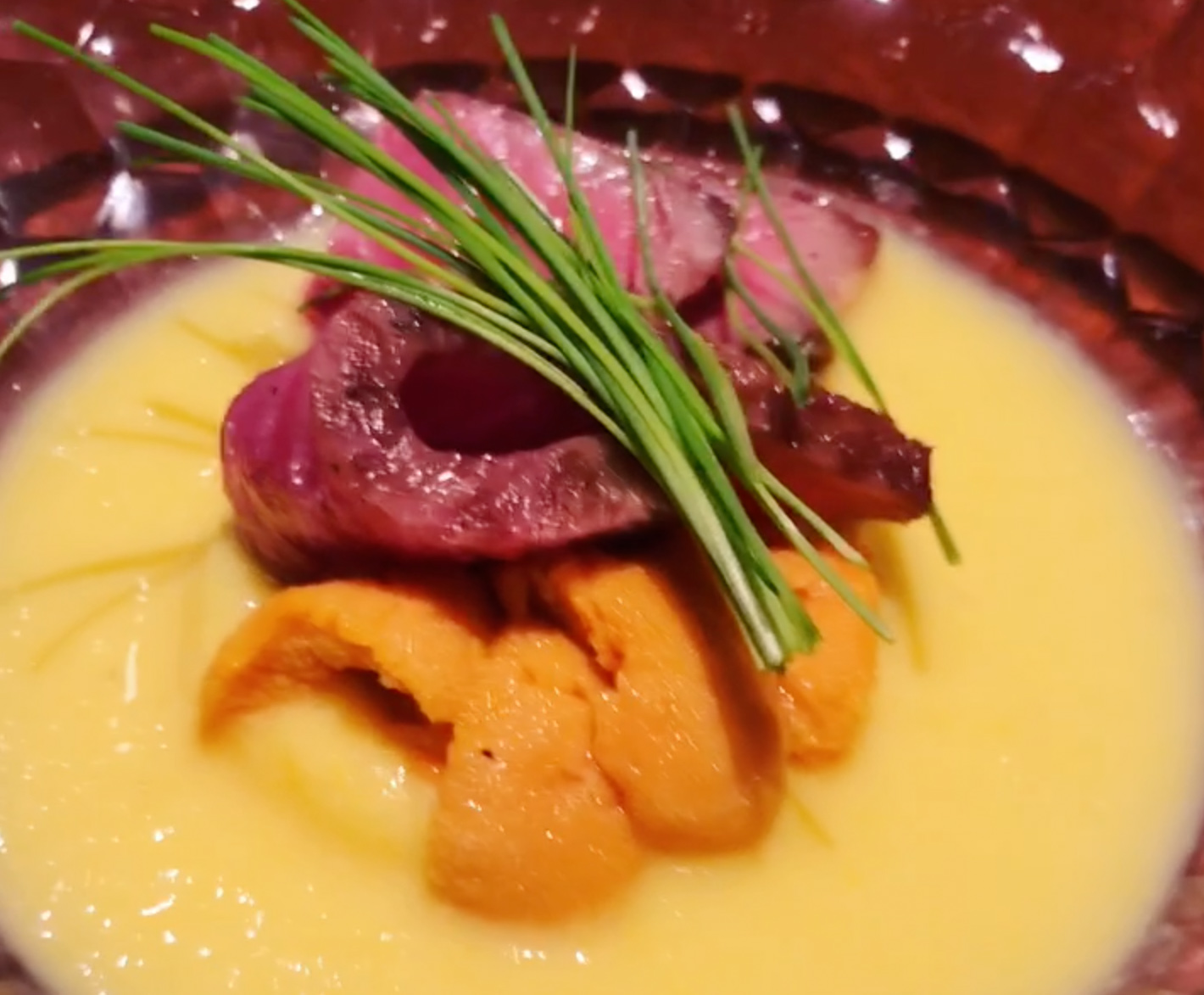 Wadatsumi's off-menu Wagyu + Uni custard