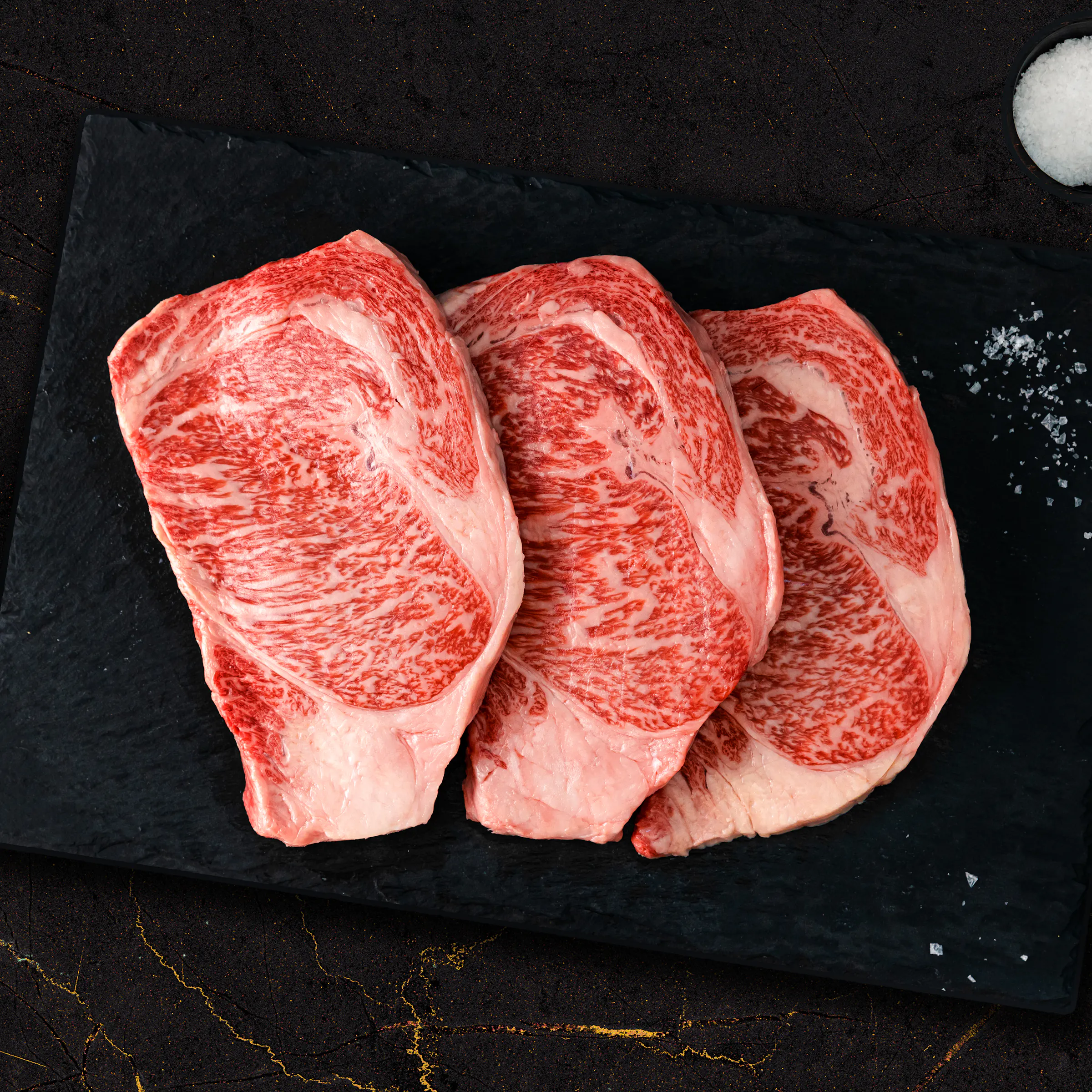 Image of Japanese A5 Wagyu Ribeye Steak Trio