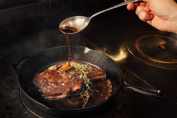 Seared Steak in Cast Iron