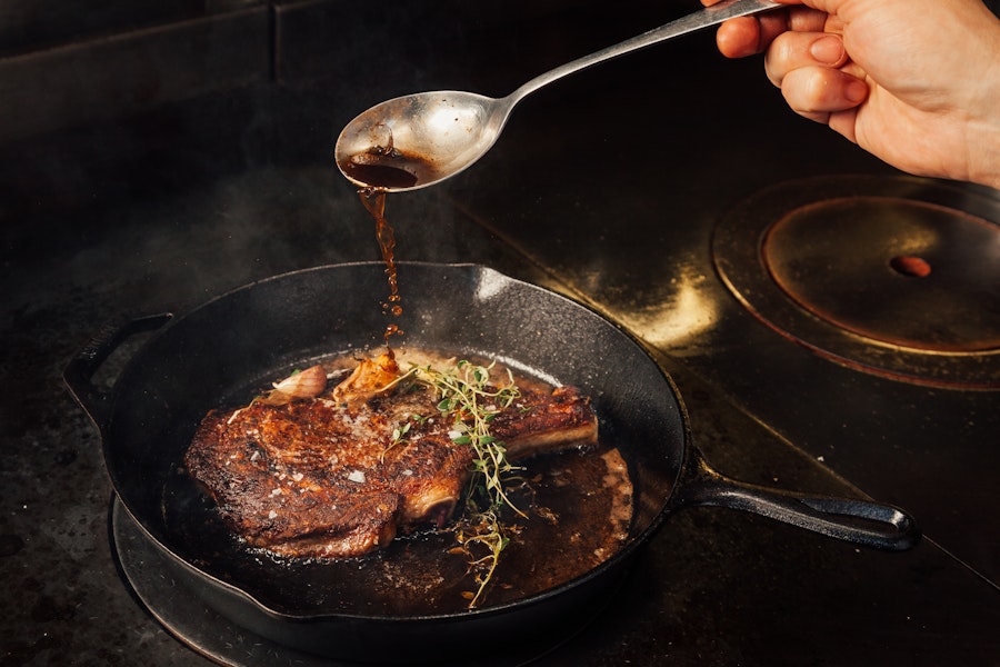 Seared Steak in Cast Iron